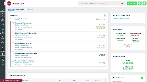 43 Rocket Matter legal and law firm practice and case management software review