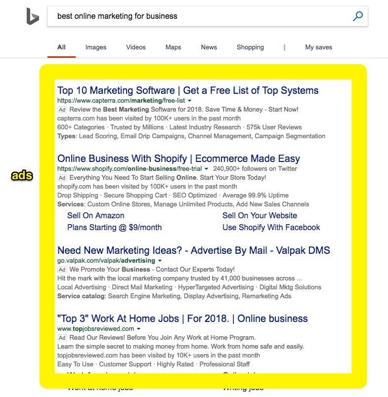 best online marketing for business bing search ads