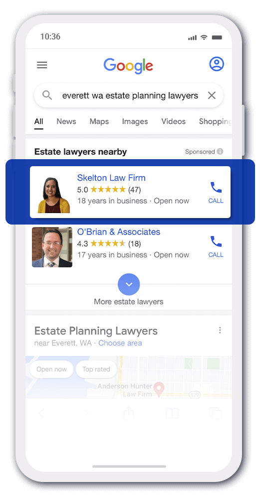 Local service ads for attorneys mobile