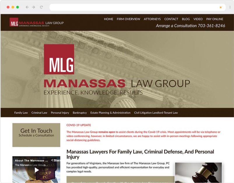 Law firm marketing web design